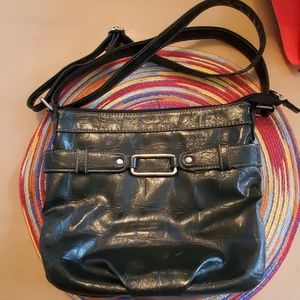 Black FoLeather crossbody